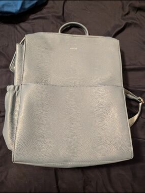 Pixie Mood Light Blue Pebbled Leather Backpack